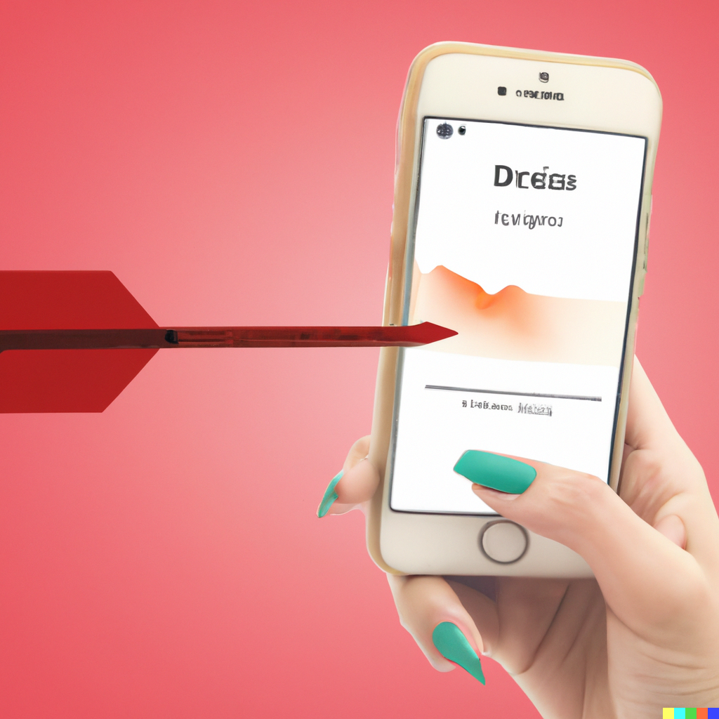 DALL·E 2023-11-20 14.16.56 - Tinder, app de contactos, herida con una flecha como si fuera una diana